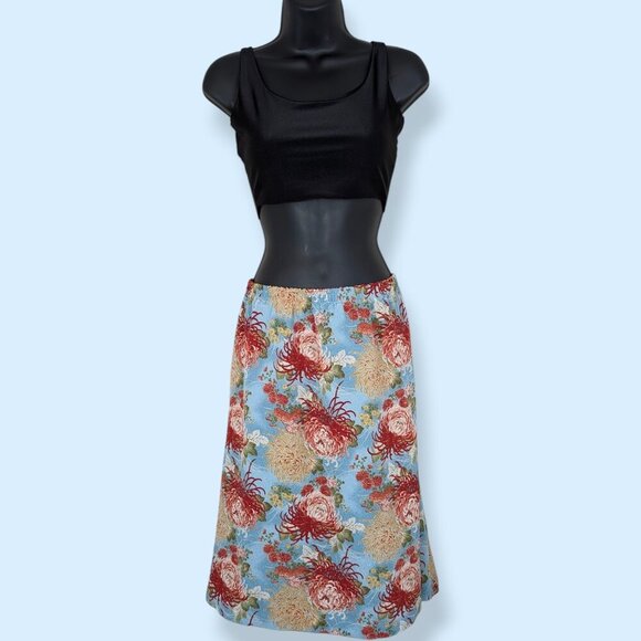 V. Colourful Floral Elastic Waist Skirt - Picture 4 of 6